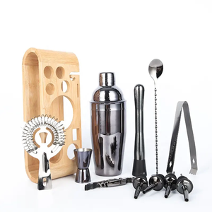 Camol Factory Mixology <span class=keywords><strong>Barman</strong></span> Kit 12 pièces Barware Essentials Set Accessoires de bar Support en bois Kit de mixologie <span class=keywords><strong>Barman</strong></span> - Product Image 4