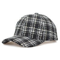 Casquette de baseball vintage à carreaux pour femme, automne-hiver, chaude, tendance, polyvalente, décontractée, protection solaire, vente en gros