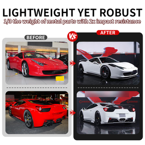 Best Selling Carbon Fiber Upgrade to Auto Veloce Style <b>Car</b> Body Kit for Ferrari 458 Front Rear Lip Diffuser Side Skirt BodyKit - Product Image 3