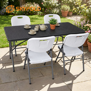 Mesa Plegable de Ratán Sintético de 180 cm (6 pies) para <span class=keywords><strong>Restaurante</strong></span> - Product Image 5