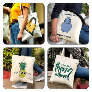 กระเป๋าช้อปปิ้งผ้าแคนวาสแบบใช้ซ้ำได้ เป็นมิตรกับสิ่งแวดล้อม สำหรับผู้หญิง  กระเป๋าใส่ของชำทำจากผ้าฝ้ายออร์แกนิค พร้อมพิมพ์โลโก้ตามขนาดที่ต้องการ - Product Image 6