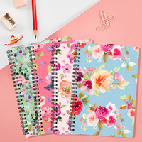 Carnet à spirale avec couverture florale, format A4, pour étudiants et professionnels, 100 pages, reliure spirale, prise de notes scolaire