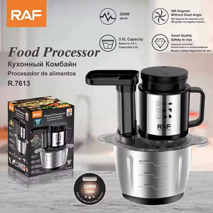 Picadora de Carne y Procesador de Alimentos de Acero Inoxidable con Calibre Europeo, 3L, Ajustable, para Picar Ajo y Cortar Verduras, Uso Doméstico - Product Image 1