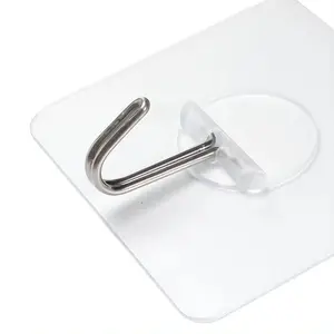 Factory Transparent Hook Wall Hanging Self Adhesive Towel Hook Bathroom Kitchen Waterproof Seamless Circular Hook