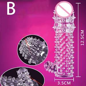 Wiederverwendbare Kondome Gerippt und Genoppt mit Verzögerungseffekt Verdickende Dornenkondome 5 Modelle Weiche Keulenform Stachelige und Noppige Kondome für Männer - Product Image 5
