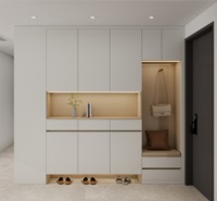 Mueble de almacenamiento de zapatos de madera portátil moderno grande para el hogar, oficina, entrada, sala de estar para aplicación de comedor