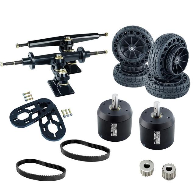 Flipsky Group T5 Including Battle Hardened 6354 Motor Double Kingpin Trucks Honeycomb Wheels for DIY Electric Skateboard