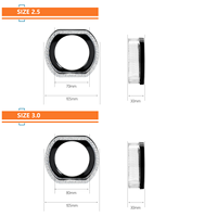 Lot de 2 éclairages décoratifs 5D O-Ring pour phares de voiture, lumières modifiées par application, couvercles décoratifs 5D, projecteurs LED pour phares
