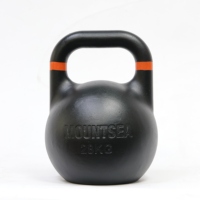 Kettlebell de compétition POWER TIGER 8-36 kg en poudre noire, logo personnalisé, entraînement de force en salle de sport, musculation