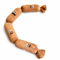 Jouet à mâcher pour chiot, saucisse en peluche couineuse en 4 sections, simulation de son, interactif, anti-ennui pour chiens de petite et moyenne taille