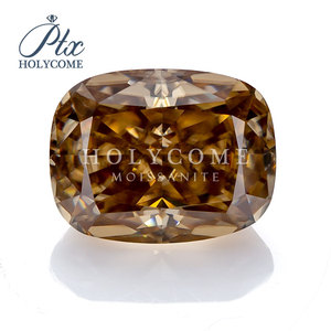 Groothandel Fabriek Donkere Champagne Bruine Moissaniet Kussen Gesneden <span class=keywords><strong>Moissanite</strong></span> Stenen Wuzhou Holycome <span class=keywords><strong>Moissanite</strong></span> - Product Image 1