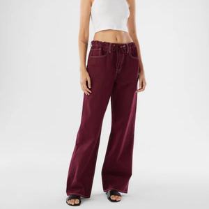 Pantalones Anchos de Alta Calidad a Precio Bajo al por Mayor para Mujer, Estilo Hip-Hop Urbano, Vaqueros Anchos Holgados de Algodón Lavado con Ácido - Product Image 3