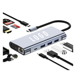 Đa chức năng USB Hub 10 trong 1pd sạc chuyển 100Mpbs <span class=keywords><strong>Ethernet</strong></span> USB C Loại C HUB máy tính xách tay Docking Station cho Macbook - Product Image 1