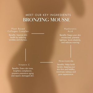 <span class=keywords><strong>Mousse</strong></span> <span class=keywords><strong>autobronzante</strong></span> vegan à séchage rapide, couleur naturelle, niacinamide, vitamine C, marque privée - Product Image 4