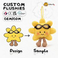 Jouets en peluche personnalisés en usine, jouets en peluche étoile doux, logo brodé, design de dessin animé mignon, matériaux écologiques, commandes OEM/ODM