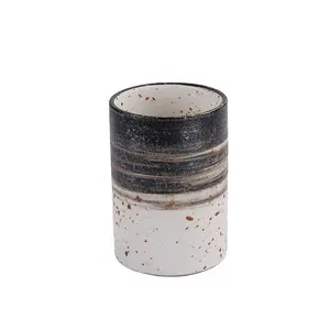 マットカラーブラウンヴィンテージセラミックコース陶器手描きカップ