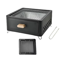 Barbecue au charbon de bois portable d'extérieur en fer thermolaqué avec dispositif de sécurité anti-flamme, facile à assembler et à nettoyer pour le camping et l'utilisation en extérieur