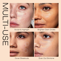 Fond de Teint Liquide Correcteur Anti-Cernes et Anti-Imperfections pour le Visage, Imperméable et Résistant à la Transpiration