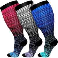 Chaussettes de compression extra larges pour le mollet et le genou Sports 20-30mmhg Plus Size