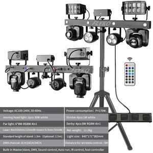 อุปกรณ์ดีเจแอลอีดีบาร์ระบบเคลื่อนย้ายโปรพร้อมขาตั้งไฟดีเจ12x1W 5in1 LED RGBW ไฟเวทีเลเซอร์ - Product Image 2