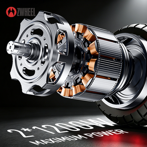 ZWHEEL D3 Capacité de charge lourde de 150 kg, autonomie de 80 km, double moteur 1200 W*2, suspension intégrale, étanche, pliable, tout-terrain - Product Image 4