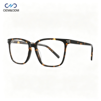 VA4538 Lunettes de vue rectangulaires vintage en acétate, monture optique surdimensionnée à bordure complète, lunettes rétro unisexes pour un usage quotidien