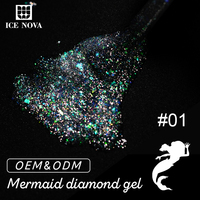Vernis Gel Diamant Sirène Aurora UV Haute Qualité Marque Privée Résine Naturelle Soak Off Gel Couleur Logo Personnalisé