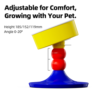 Bol en céramique automatique réglable pour animaux de compagnie avec base inclinable Bol de nourriture en plastique pour chiens en boîte de petite taille - Product Image 3