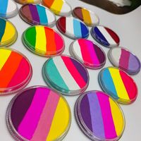 Bestseller Enfants 30g Emballage Rond Multicolore Peinture Corporelle et Faciale à Base d'Eau Végétale Naturelle Facile à Nettoyer Pigment Scénique