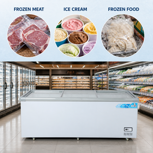 Commercial <b>Sliding</b> Glass Door Island Freezer Large Capacity Direct Cooling Chest Deep KC-2000-GE KC-2000-GE - Product Image 1