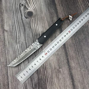 سكين تكتيكي ياباني بمقبض من خشب الأبنوس، شفرة ثابتة من الفولاذ 7Cr13Mov، صلابة 58HRC، للتخييم والصيد - Product Image 2