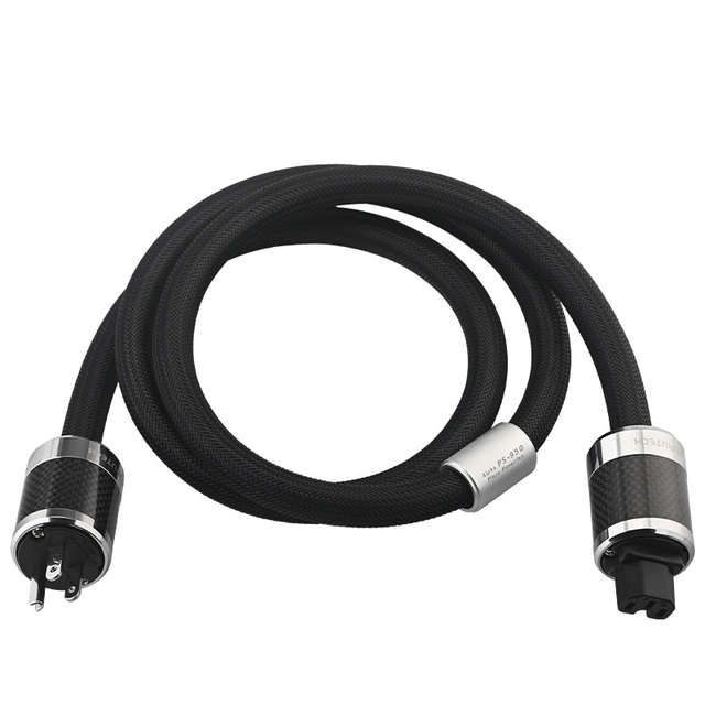HiFi Audiophile Power Cable Alpha-OCC Copper AC Power Cord Rhodium Plated Carbon Fiber Plug Multi-Layer EMI Shielding Cryogenic