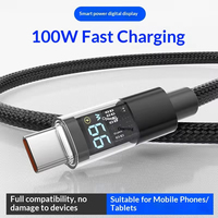 Câble USB-A vers C / USB C vers USB C, cordon de charge rapide, câble de chargeur Type-C pour iPhone Huawei Xiaomi avec affichage LED