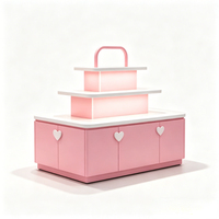 Support d'affichage LED en bois rose élégant : idéal pour les boutiques de cadeaux haut de gamme, les boutiques et les bijouteries.