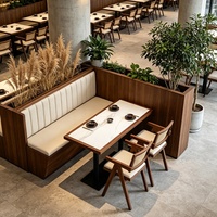 Table en bois massif et chaises en pierre frittée vintage, mobilier de salle à manger commercial pour café, couleur personnalisée