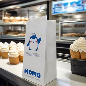 Custom Printed Eco-Friendly Durable <b>Biodegradable</b> Kraft Paper Ice Cream Bag with Heavy Duty Handle for Food <b>Packaging</b> - Product Image 6