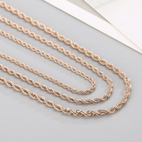 Colliers minimalistes à chaîne lisse et élégante, couleur or rose, maillons torsadés, style streetwear masculin, bijoux tendance en acier inoxydable MGBC324