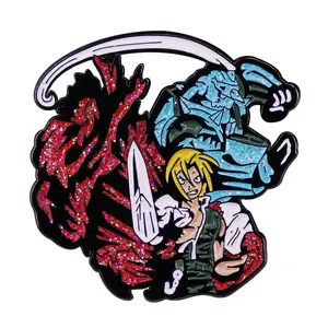 Alta calidad Anime Fullmetal Alchemist Alphonse Elric Cloisonne pintura aleación broches alfileres artesanía de Metal