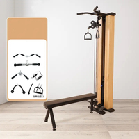 Nouvelle arrivée équipement de fitness station de câble de gymnastique à domicile réglable mural en bois Lat tirer vers le bas double poulie câble Machine