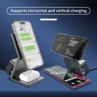 Support de charge pliable pour bureau, chargeur sans fil rapide 3 en 1 pour montre, écouteurs et téléphone, anti-feu