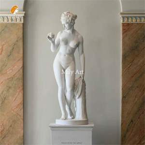 MILY Dea Romana Antico Greco Bianco <span class=keywords><strong>Venere</strong></span> che tiene la mela in marmo statua afrodite per il giardino - Product Image 3