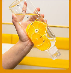 Bouteille en verre Borosilicate avec Logo personnalisable, échelle chronologique, tasse à eau, <span class=keywords><strong>2022</strong></span> ml, 500ml, avec manches, 750ml, 1 pièce - Product Image 3