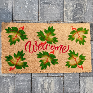 Tapis de porte rectangulaire en PVC et fibre de coco à motif puzzle, antidérapant, fabriqué à la machine, style moderne, pour extérieur, lavable en machine - Product Image 1