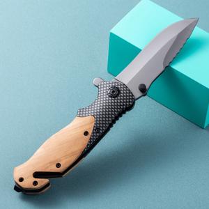 Navaja Plegable X50 para Dropshipping en Shopify, Mango de Madera de Olivo, para Camping y Supervivencia, Alta Dureza 58HRC, Estilo Suizo, Multiherramienta - Product Image 4