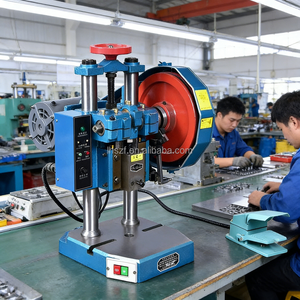 Petite presse pneumatique à colonne unique 110/220V à force réglable, <span class=keywords><strong>machine</strong></span> de poinçonnage de tôle métallique portable pour un estampage précis - Product Image 1
