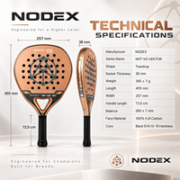 Raquette de padel en fibre de carbone EVA souple de qualité supérieure NODEX Professional Top OEM Manufacturer avec logo personnalisé
