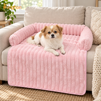Coussin-lit Kinghon en velours côtelé moelleux pour chien et chat, coussin de canapé chaud d'hiver avec housse amovible, emballé en boîte, pour chiens de taille moyenne/grande