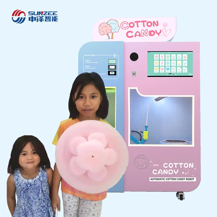 Robot automático de algodón para hacer dulces, máquina expendedora eléctrica de algodón y azúcar, para centros comerciales