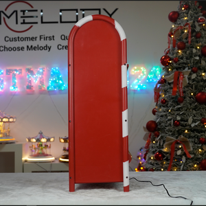 Figurine de Noël avec boîte aux lettres <span class=keywords><strong>du</strong></span> Père Noël LED avec fonction neige et rotation Musique un jouet festif pour la saison des fêtes - Product Image 4