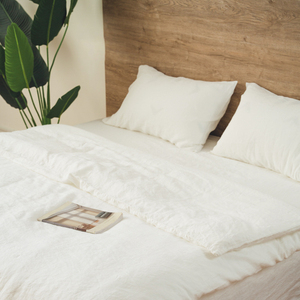 Housse de couette en lin teint en fil, lin pur <span class=keywords><strong>belge</strong></span>, ensemble housse de couette et couette en lin, taille California King - Product Image 5